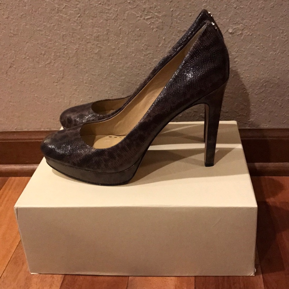 Brown Coach Daisee Brown Lizard Print Pumps